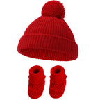 🎄 2pcs Christmas Baby Turban Hats & Crochet Socks Set