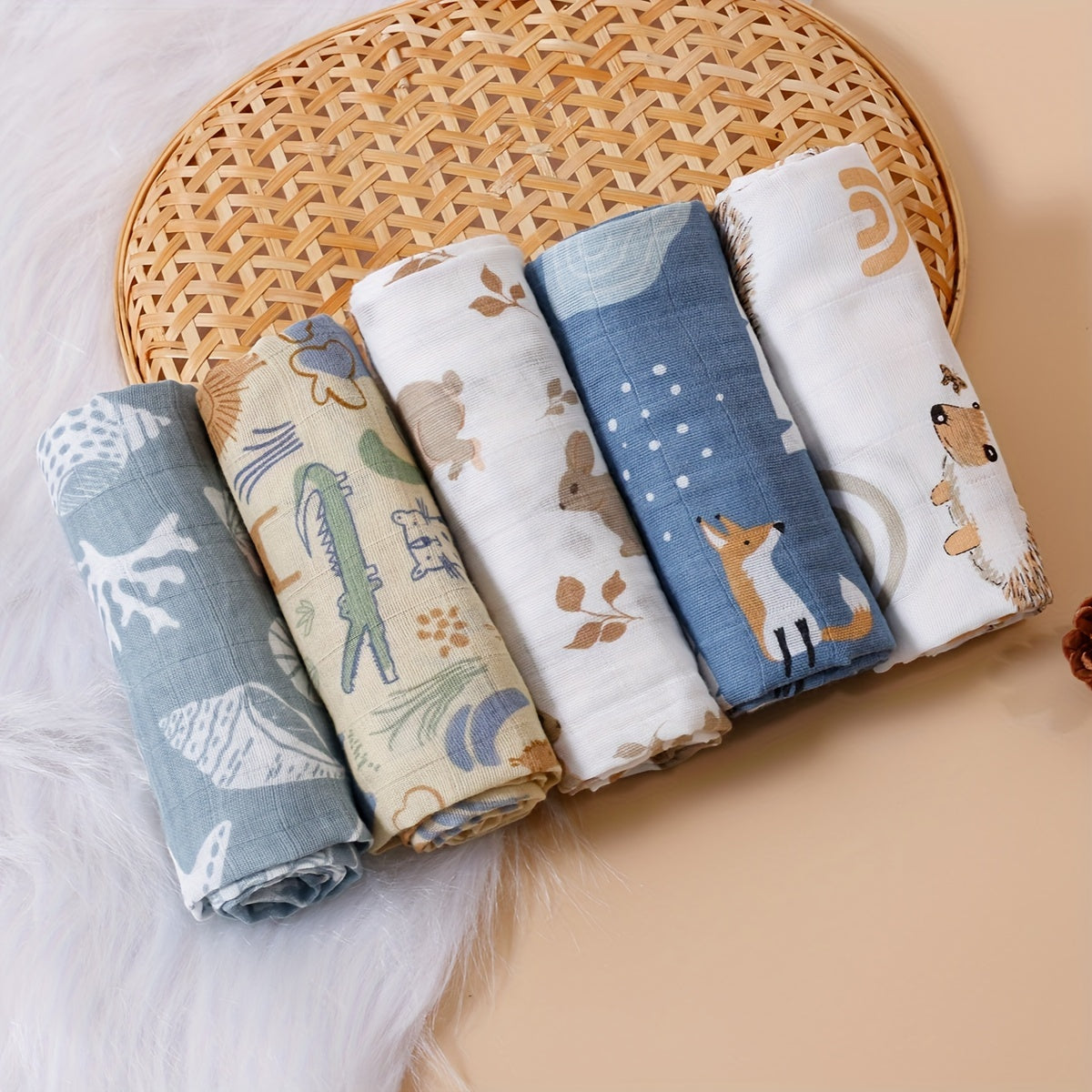 ☀️ 5pcs Baby Muslin Bibs
