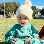 🎄 2pcs Christmas Baby Turban Hats & Crochet Socks Set