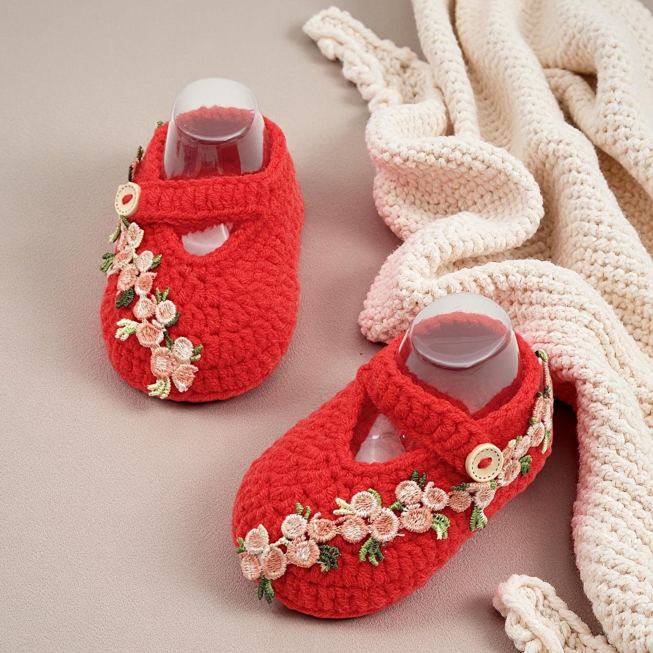 Baby Floral Crochet Slip-Ons