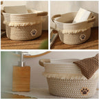 🧺 Boho Chic Woven Rope Storage Basket with Tassels