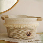 🧺 Boho Chic Woven Rope Storage Basket with Tassels