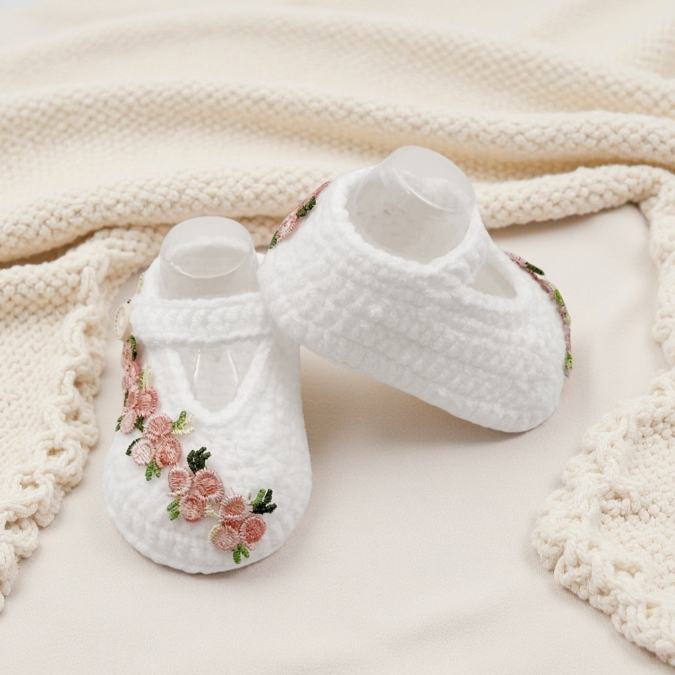 Baby Floral Crochet Slip-Ons