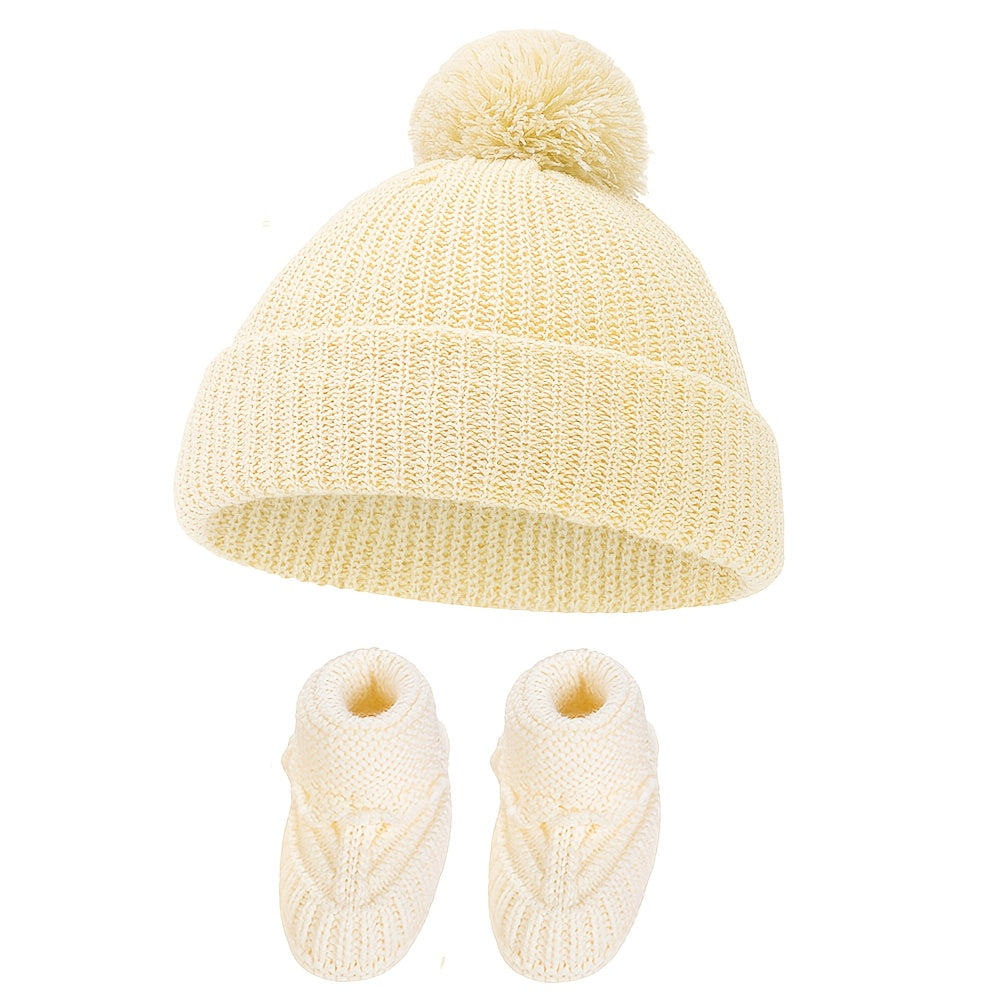 🎄 2pcs Christmas Baby Turban Hats & Crochet Socks Set