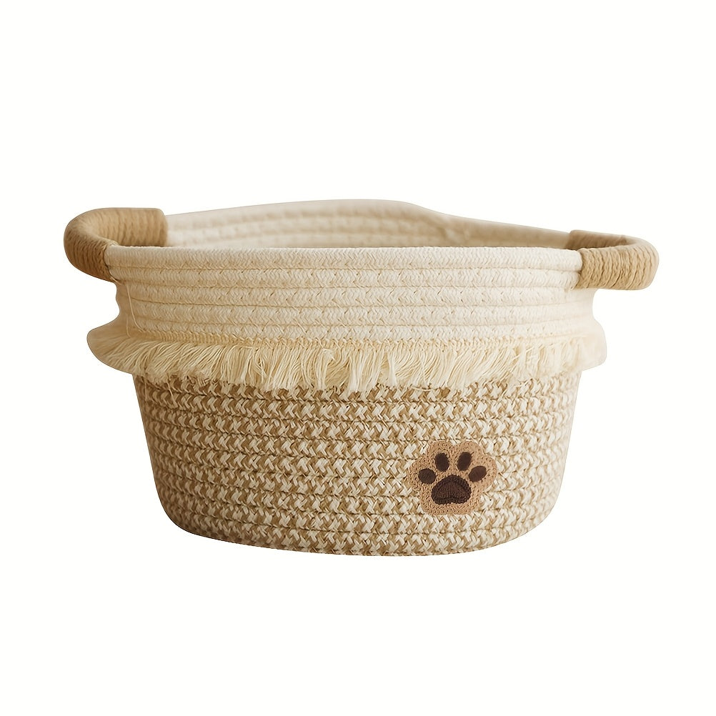 🧺 Boho Chic Woven Rope Storage Basket with Tassels
