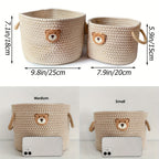 🧸 Inwagui Cute Bear Woven Storage Basket