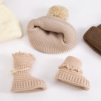 🎄 2pcs Christmas Baby Turban Hats & Crochet Socks Set