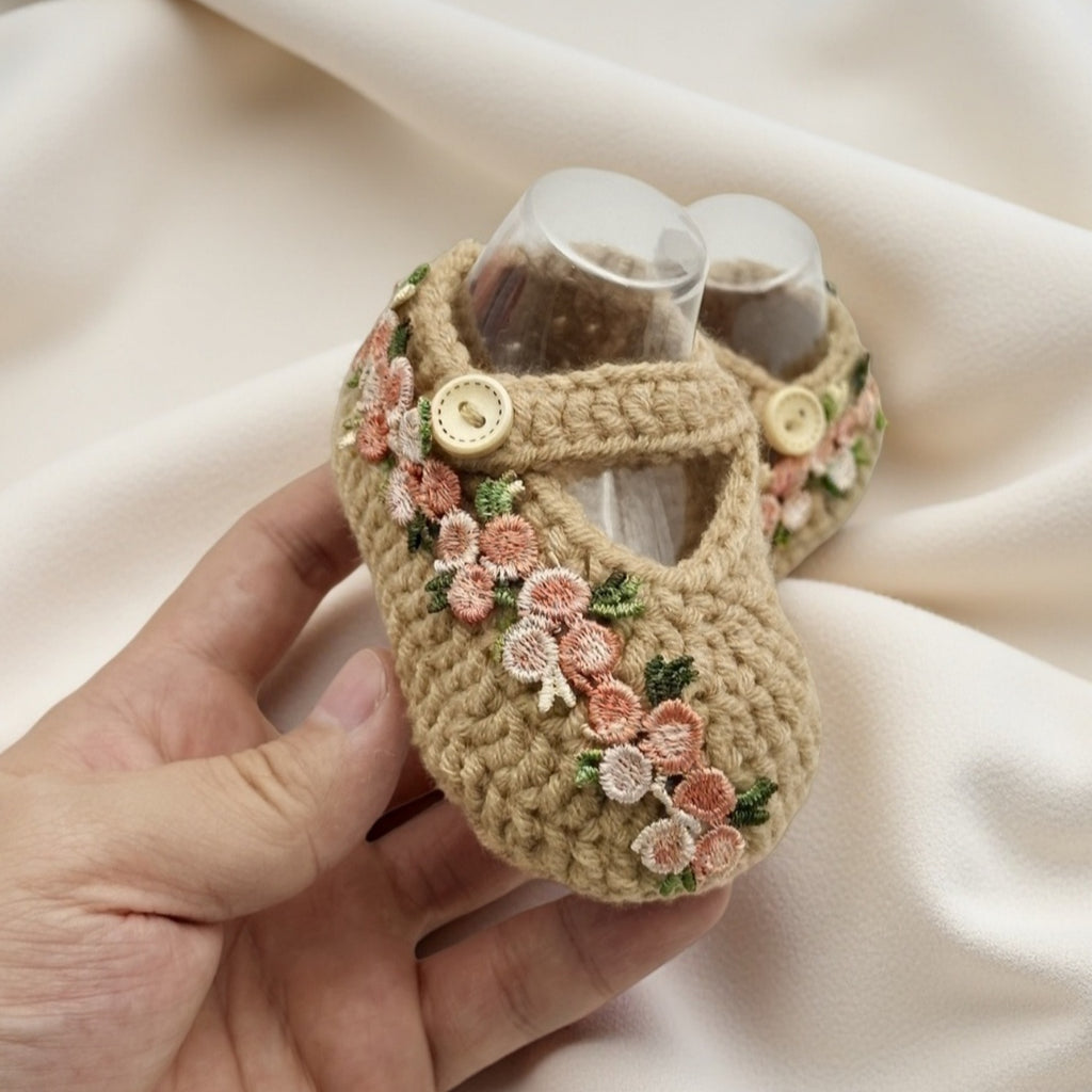 Baby Floral Crochet Slip-Ons