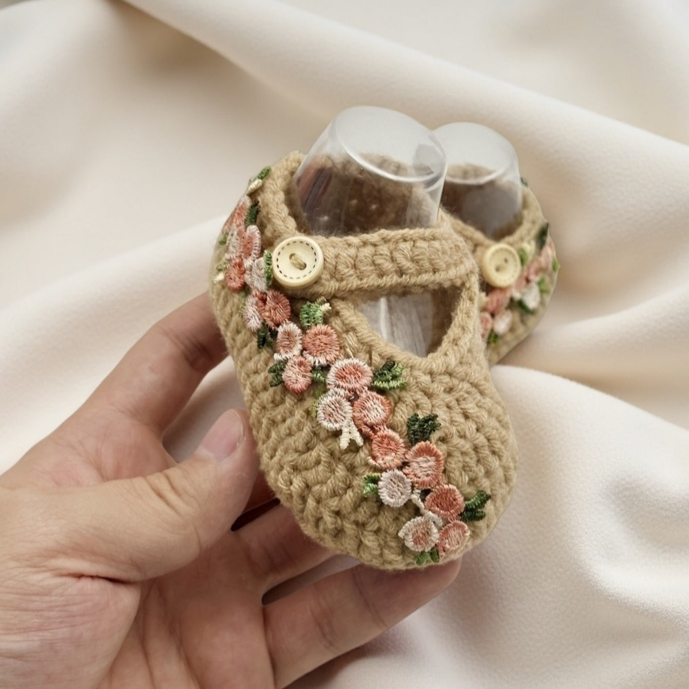 Baby Floral Crochet Slip-Ons