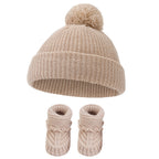 🎄 2pcs Christmas Baby Turban Hats & Crochet Socks Set