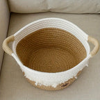 🧺 Boho Chic Woven Rope Storage Basket with Tassels