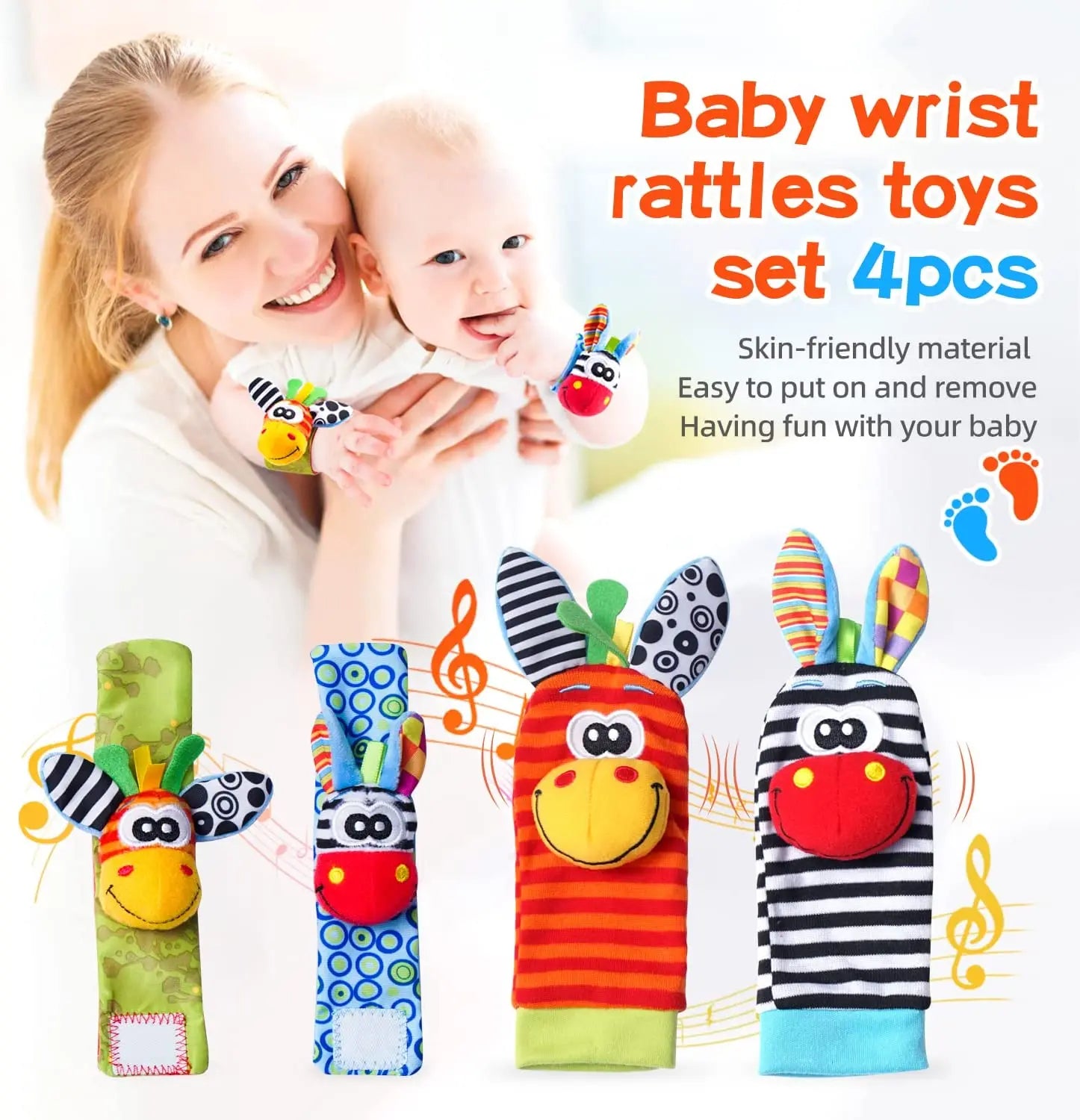 Baby Wrist Rattles Socks