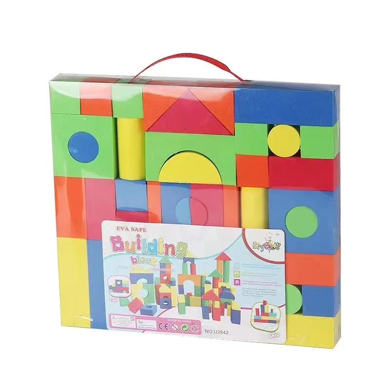 46-Piece Soft EVA Building Blocks – STEM Educational Toy