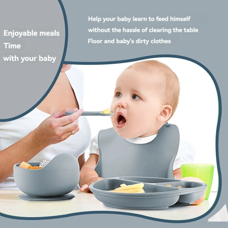 Silicone Tableware Set — 6 Pieces for Babies & Toddlers