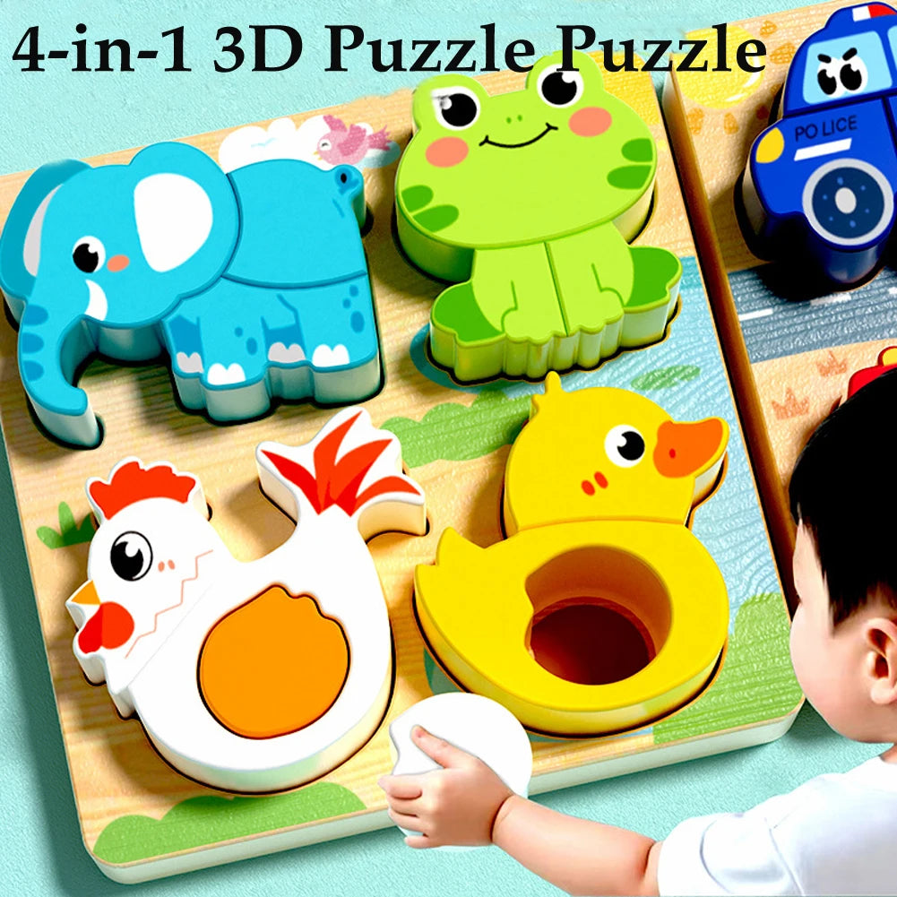 Puzzle Cartoon Animals Cognitive
