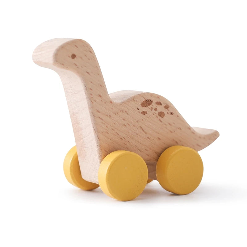 Wooden Baby Car Teether – Dinosaur Edition
