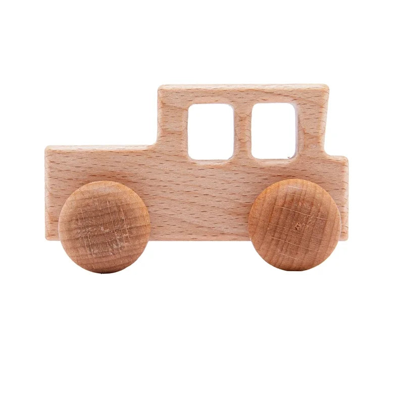 Wooden Baby Car Teether – Dinosaur Edition
