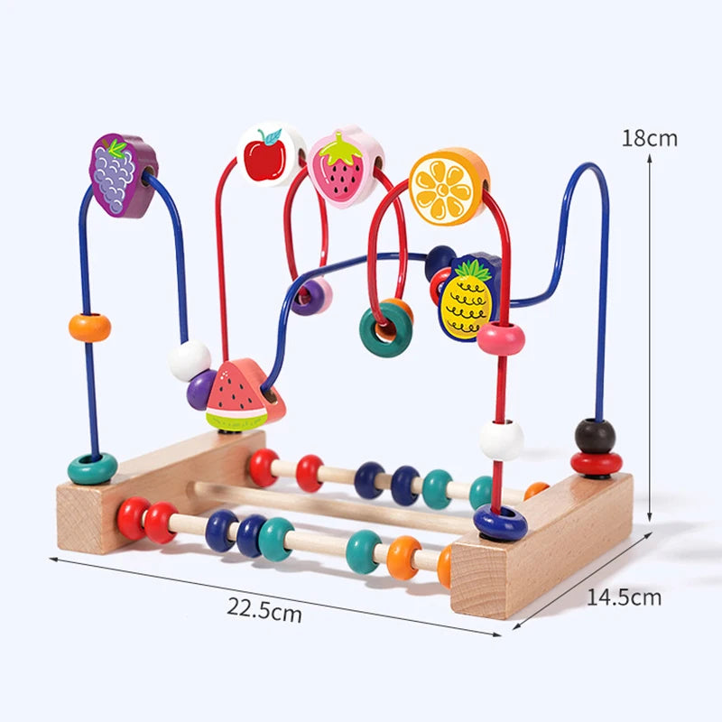 Wooden Bead Maze — Animals, Fruits & Shapes