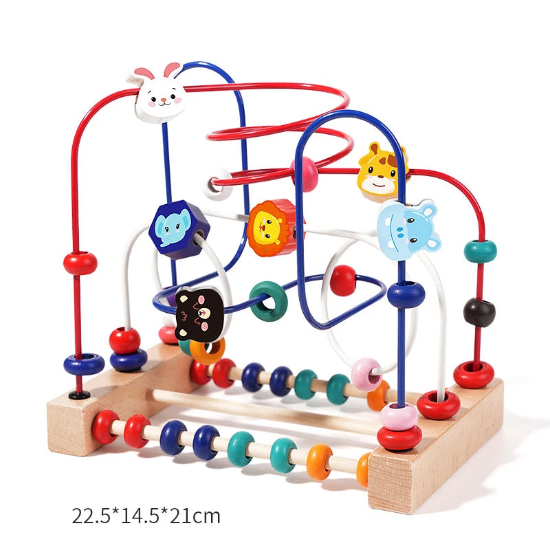 Wooden Bead Maze — Animals, Fruits & Shapes