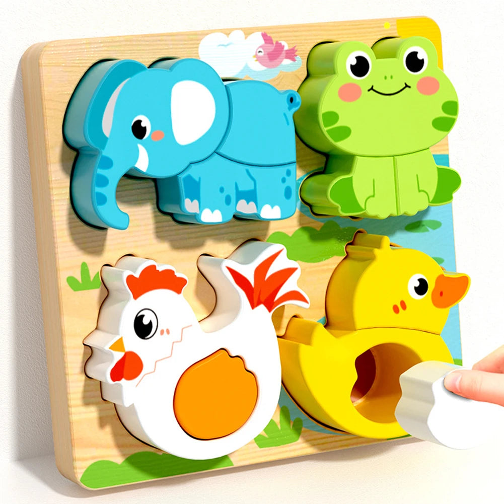 Puzzle Cartoon Animals Cognitive