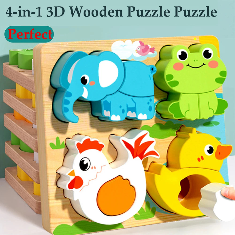 Puzzle Cartoon Animals Cognitive