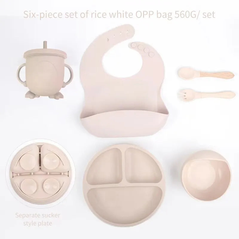 Silicone Tableware Set — 6 Pieces for Babies & Toddlers