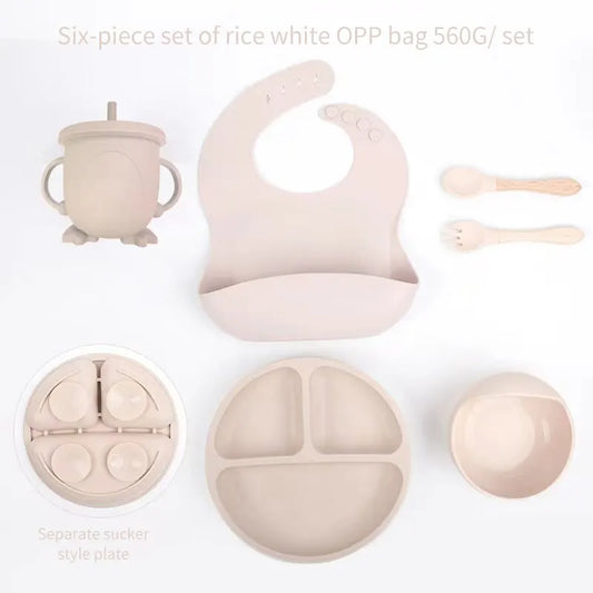 Silicone Tableware Set — 6 Pieces for Babies & Toddlers