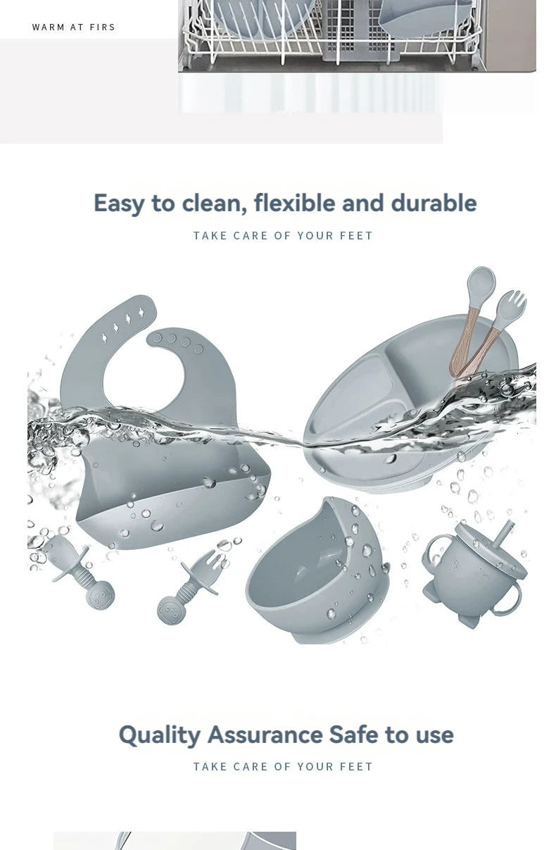 Silicone Tableware Set — 6 Pieces for Babies & Toddlers