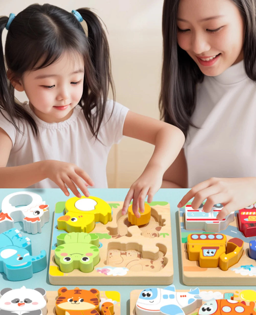 Puzzle Cartoon Animals Cognitive