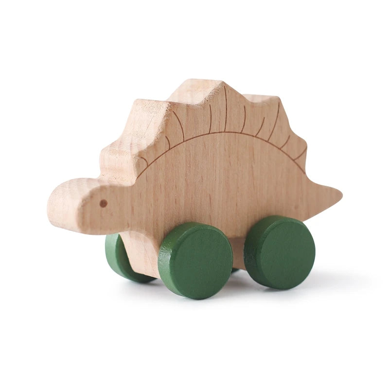 Wooden Baby Car Teether – Dinosaur Edition