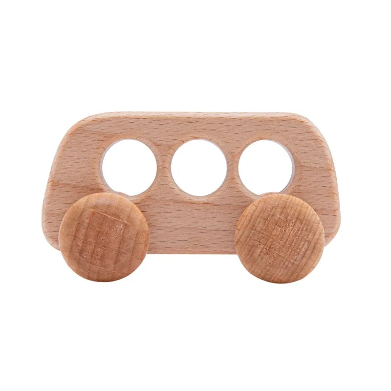 Wooden Baby Car Teether – Dinosaur Edition