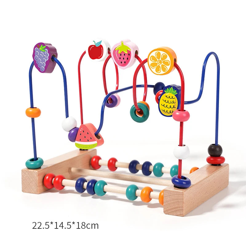 Wooden Bead Maze — Animals, Fruits & Shapes