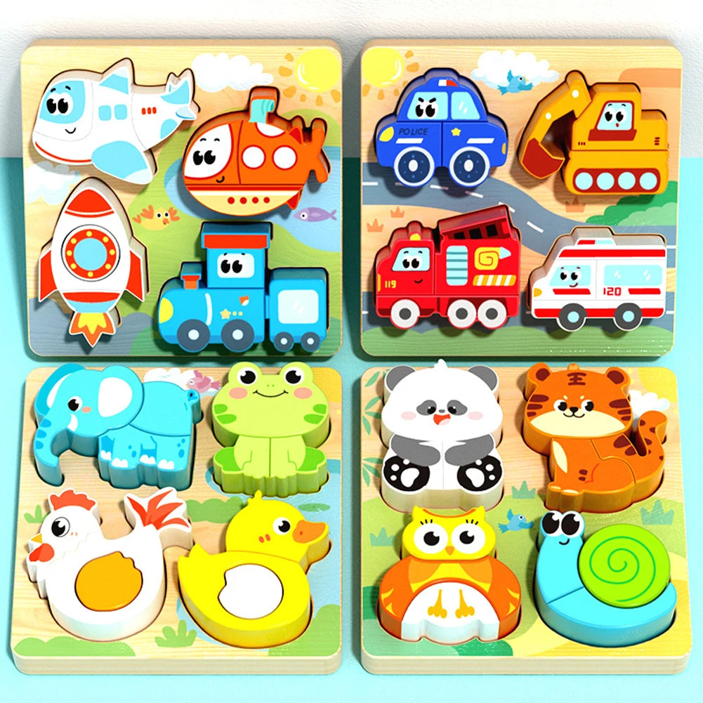 Puzzle Cartoon Animals Cognitive
