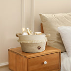 🧺 Boho Chic Woven Rope Storage Basket with Tassels