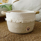 🧺 Boho Chic Woven Rope Storage Basket with Tassels