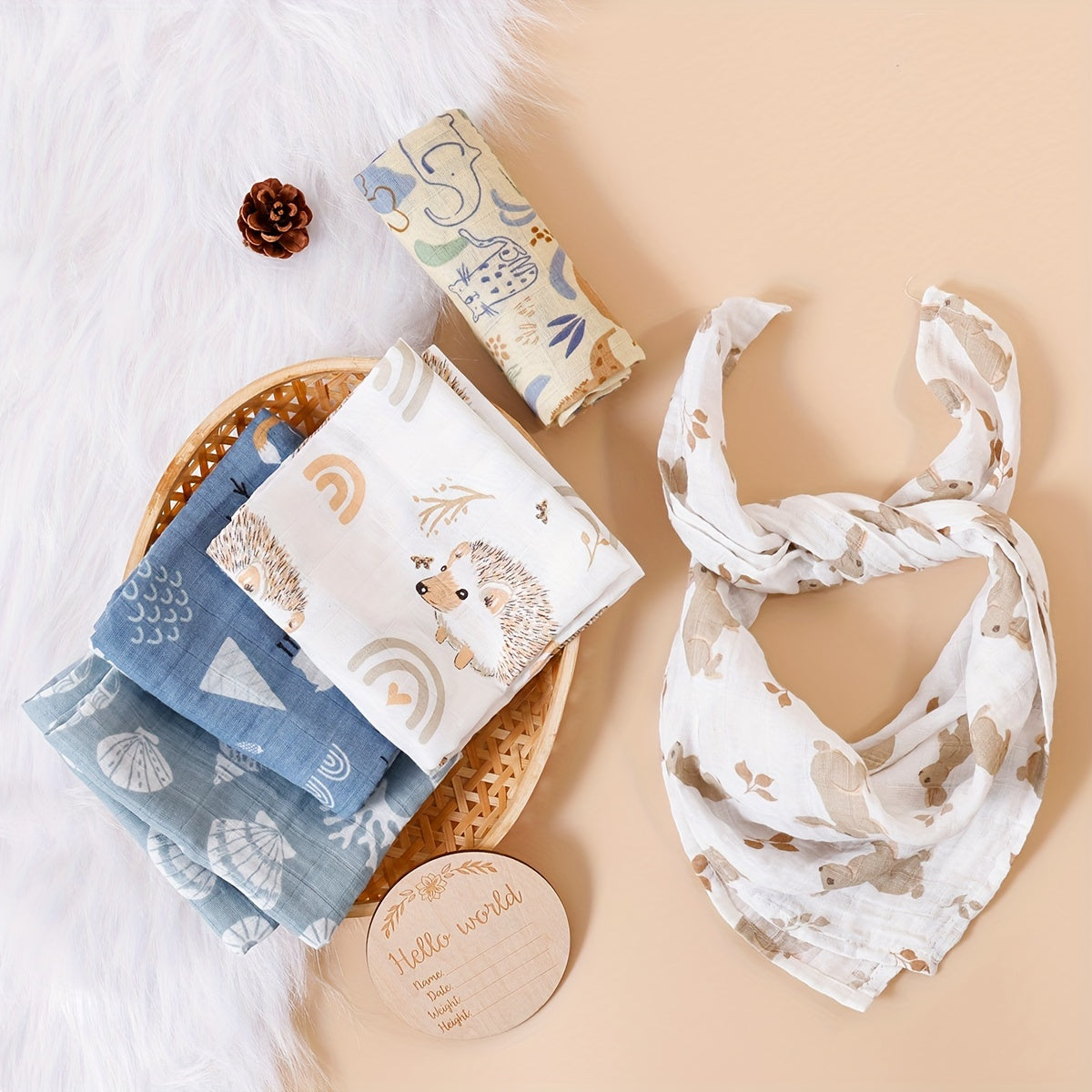 ☀️ 5pcs Baby Muslin Bibs