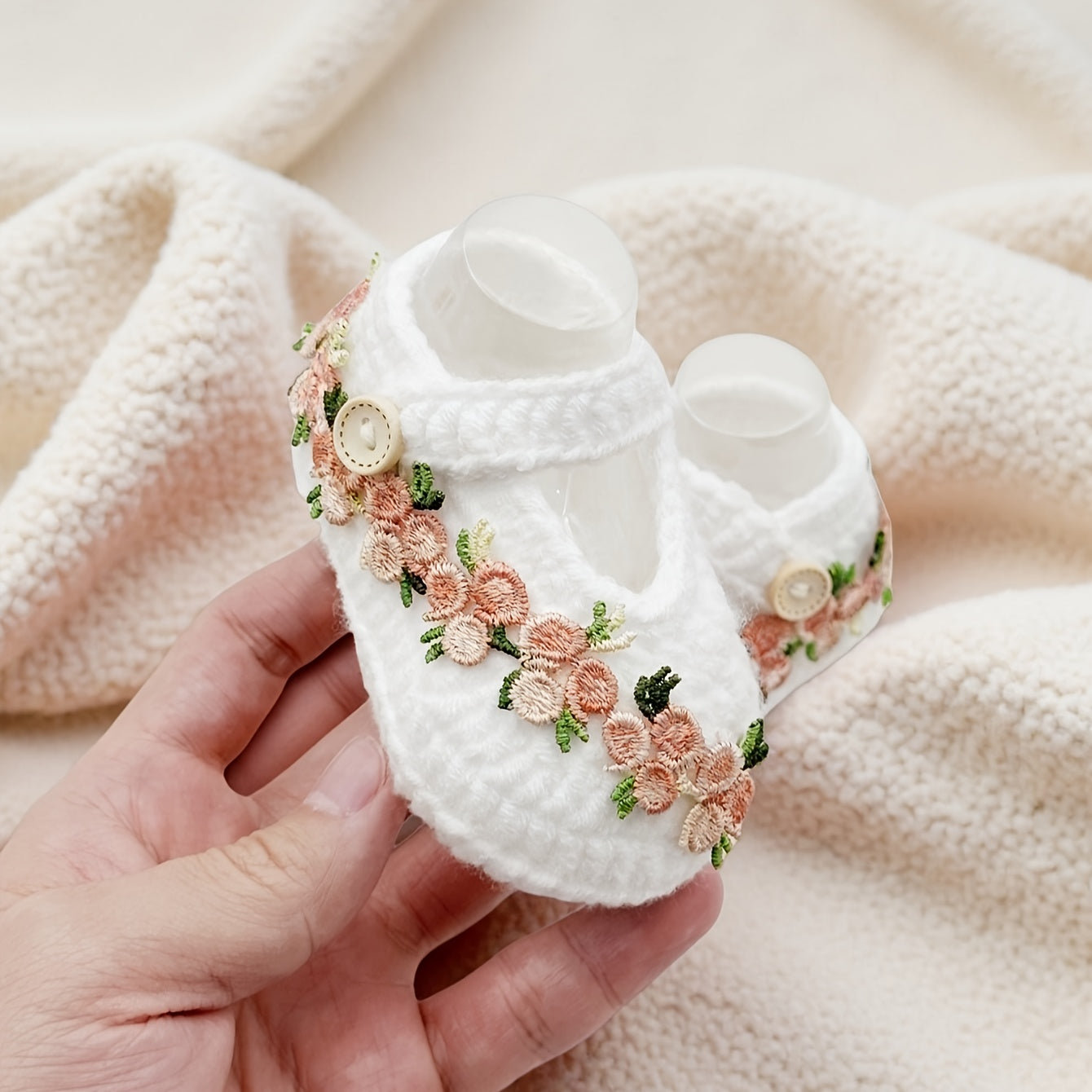 Baby Floral Crochet Slip-Ons