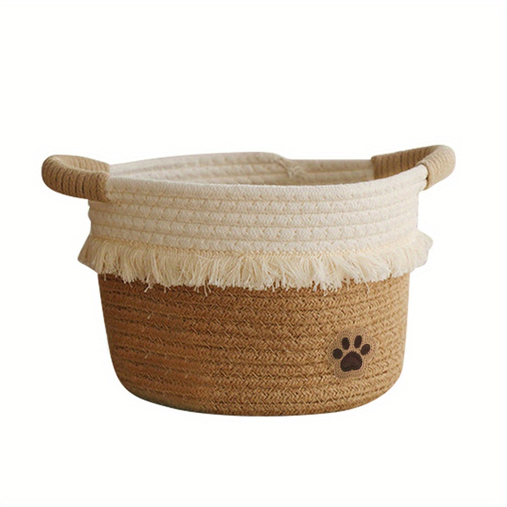 🧺 Boho Chic Woven Rope Storage Basket with Tassels