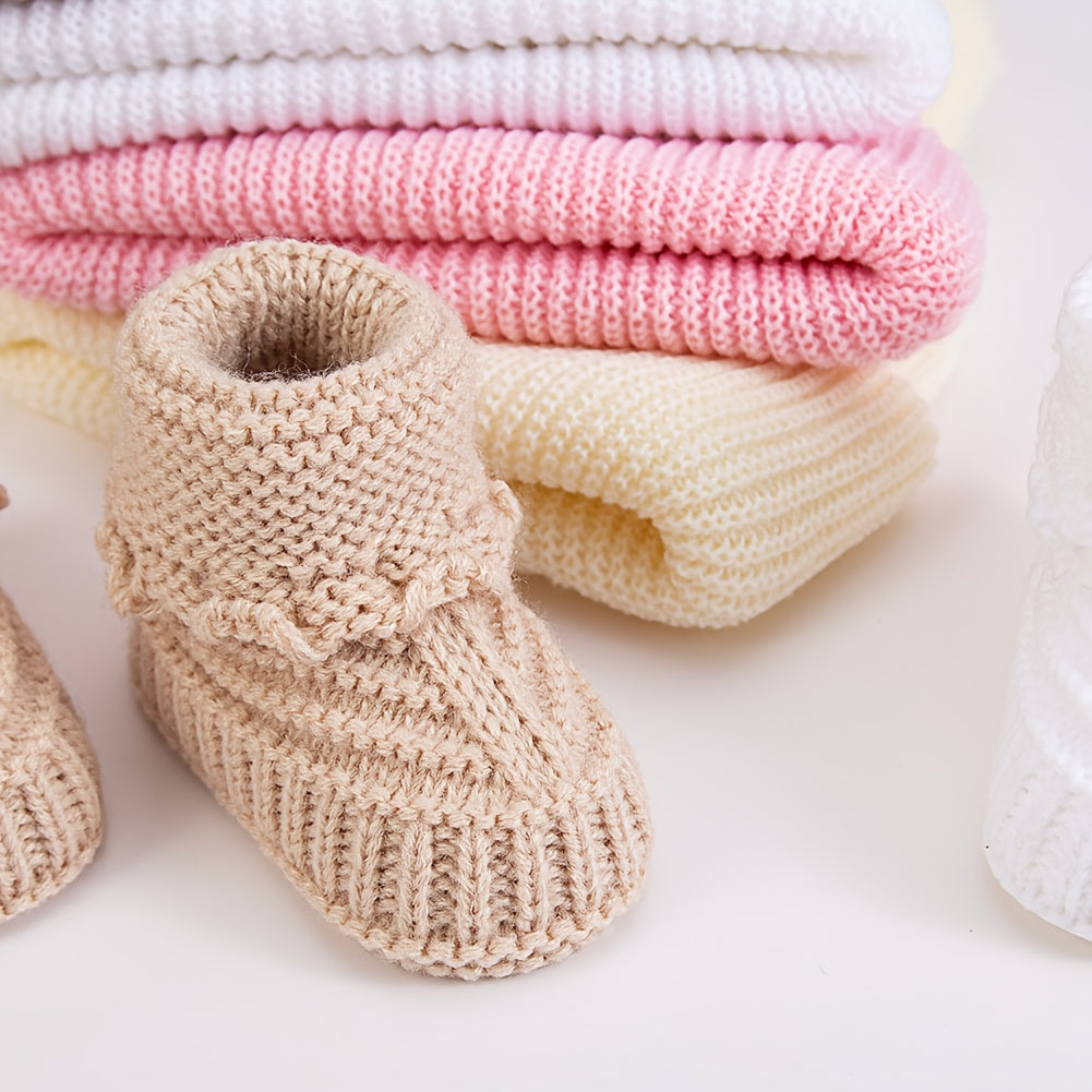 🎄 2pcs Christmas Baby Turban Hats & Crochet Socks Set