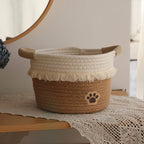 🧺 Boho Chic Woven Rope Storage Basket with Tassels