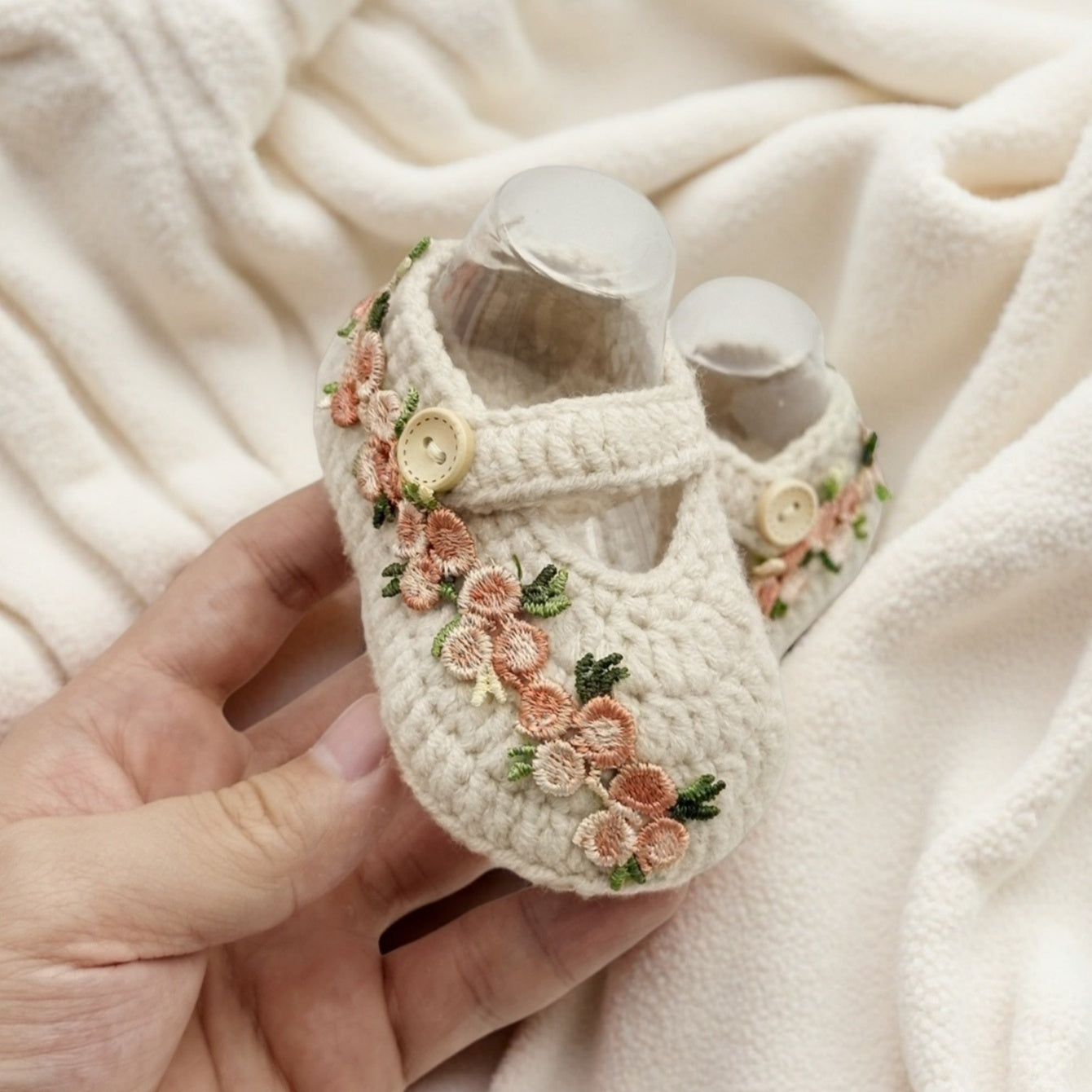 Baby Floral Crochet Slip-Ons