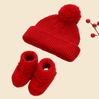 🎄 2pcs Christmas Baby Turban Hats & Crochet Socks Set